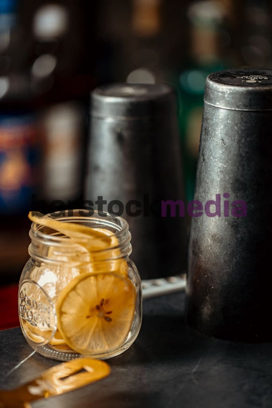 Lemon Wheels on Bar Top