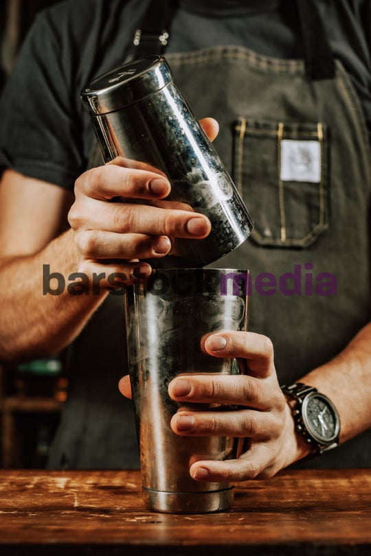 Shaker Tins with Bartender Hands