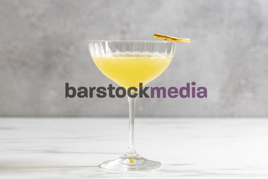 Bees Knees with Lemon Wheel Garnish on Grey