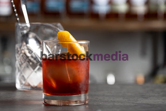 Boulevardier on Dark Bar Top